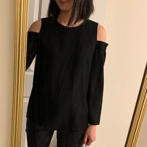 Club Monaco Cutout Black Going Out Top l Size XS
